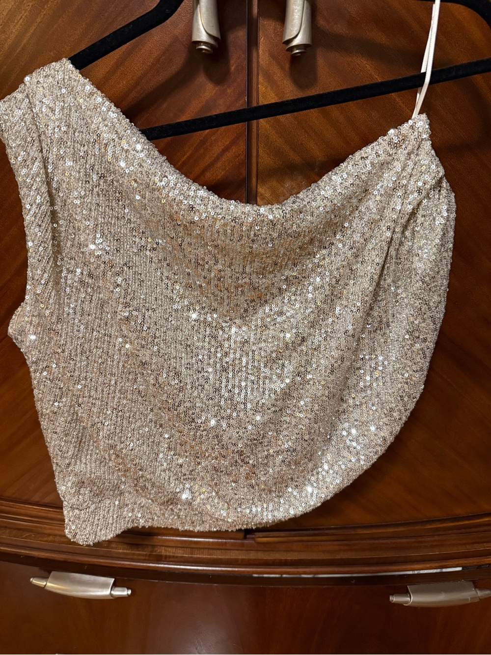INC International Concepts One-Shoulder Silver Sequin Dress - Picture 2 of 3